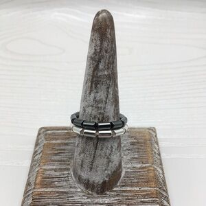 HANDCRAFTED Hematite Stackable Stretch Bead Rings.  Both rings included.